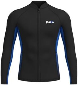 GoldFin Mens Wetsuit Tops, 2mm Wet Suits Neoprene Jacket for Men Keep Warm Long Sleeve for Cold Water Diving Surfing Kayaking Swimming, Blue X-Small
