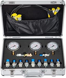 VEVOR Hydraulic Pressure Test Kit, 25/40/60Mpa/11Couplings, Excavator Parts Hydraulic Tester Coupling Hydraulic Pressure Gauge Kit for Excavator Construction Machinery