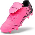 DREAM PAIRS Boys Girls Soccer Football Cleats Shoes for Little/Big Kid,Size 10 Toddler,Fuchsia/Black,SUPERFLIGHT-3K