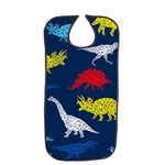 Waterproof Adult Bib, Reusable Clothing Protector, Washable Dining Eating Bibs for The Eldly Elderly Senior Men and Women (Dinosaur)