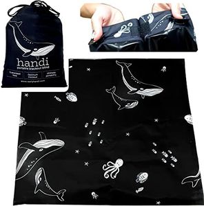 Handi portable blackout blind with 20 strong suction cups, travel bag, curtain tie and stick on Velcro | Easy Install | 198 x 130cm; fits most windows | Ultimate Blackout | Travel anywhere | Baby