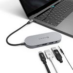 ADAM elements USB-C Hub with SSD Storage (960GB) External Drive with 60W Power Delivery 3.0 Type-C Port, HDMI for 4K30Hz, USB-A 3.1 Port and 3.5 Headphone Jack, Compatible with MacBook Pro, iPad Pro