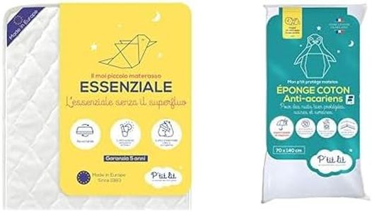 P'TIT LIT - Matelas Enfant/Bébé Indispensable - 70x140 cm - Climatisé & Protège Matelas Bébé Anti Acariens | Alèse Imperméable 70x140 cm - Bouclette 100% Coton - Absorbant et Silencieux - Oeko Tex®