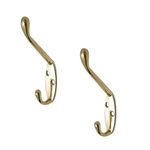 Select Hardware Aretro Hat & Coat Bath Robe Hooks Hanger 85mm Polished Brass Gold Effect Screws Included Back of Door Wall Hook 1 Pack of 2