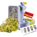 Brieftons QuickFold 5-Blade Spiralizer: 2018 Model, Versatile & Compact Foldable Vegetable Spiral Slicer, Best Veggie Pasta Spaghetti Maker for Low Carb/Paleo/Gluten-Free with 3 Recipe Ebooks