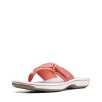 Clarks Women's Breeze Sea Flip Flop, Bright Coral Synthetic, 5.5 UK