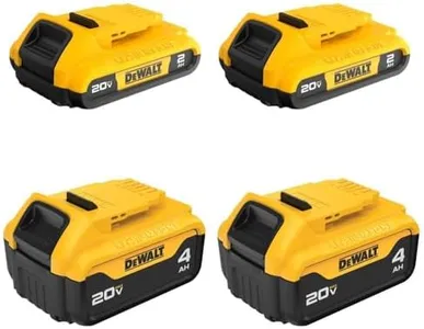 DEWALT 20V MAX Lithium Ion Battery, 2 Ah and 4 Ah, 4-Pack, Fuel Gauge LED Charge Indicators (DCB324-4)