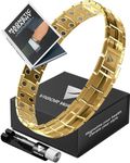 Vigor Wave® Magnetic Therapy Titanium Bracelet for Men — Stylish 2X Strength Magnetic Bracelet for Relieving Pain and Improving Circulation + Premium Sizing Tool & Gift Box, Gold