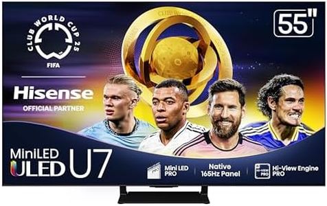 Hisense 55" Class U7 Mini-LED ULED 4K UHD Google Smart TV (55U75QG, 2025 Model) - QLED, Native 165Hz, VRR 288, Up to 3000 Nits, HDR10+, Dolby Vision IQ · Atmos, IMAX Enhanced, 2.1.2 Ch Surround