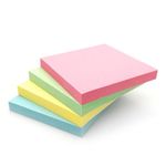 400 Pastel Sticky Notes (76x76mm) - Colourful Removable Adhesive Memo Pads in Blue, Pink, Green, Yellow | Set of 4 Pads (100 Sheets Each) | Office, Home & School Use - 4 Packs