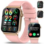 VKROBAG Smart Watch for Men Women Answer/Make Calls, 1.85" HD Smart Watches with 110+ Sport Modes, Fitness Watch with Heart Rate Sleep Monitor, IP68 Waterproof Smartwatch for Android iOS, Pink