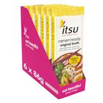 itsu Ramen Ready Noodles with Authentic Broth - Ribbon Tied Ramen Noodles from Japan in Original Broth - Multipack (6 Pack x 86g)