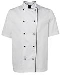 MixStuff Men's White Half Sleeves Large Chef Coat's (Chef Jacket)