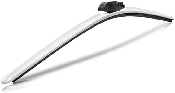 Clix Wipers - 20" White Automotive Replacement Wiper Blade (Pack of 1) Universal Clip On All-Weather Flex Frame Windshield Wiper