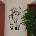 Gadgets Wrap Star Wars Yoda Wall Stickers - May The Force BE with You Star Wars Quote Decal Wall Sticker