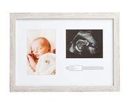 Kate & Milo Rustic Bracelet & Sonogram Frame, Ultrasound Rustic Picture Frame, Baby Keepsake Frame, New and Expecting Parents Gift, Gender Neutral Nursery Wall Decor grey