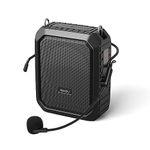 SHIDU M800-BK Bluetooth Voice Amplifier, Personal Voice Amplifier 18W with Wired Microphone Headset Portable Waterproof Bluetooth Speaker,Teachers,Shower,Beach (M800-BK)