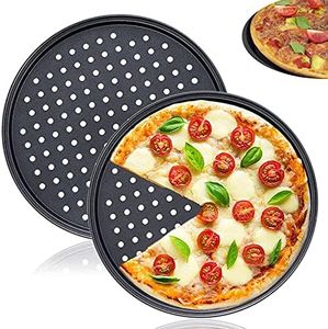 LANYOTA Pizza Pans,2pcs 12'' Baking Tray Round Non-Stick Perforated Pizza Baking Set,Pizza Pans with Holes for Home Kitchen Oven