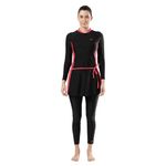 Speedo Women's Endurance Two Piece Full Body Suit Swimwear - Black & Raspberry Fill