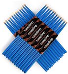 QuigBeats Drum Sticks, Hickory 5A Drumsticks, Drumsticks for Adults & Kids 5A 12 Pairs - Blue