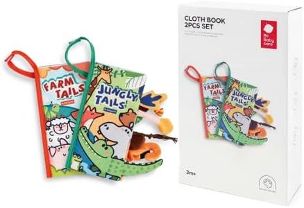 bc babycare 2 PCS Crinkle Soft Baby Books 0-6 Months,3D Touch Feel Cloth Books for Babies(Jungle+Farm)