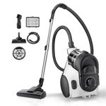 Eureka Bagless Canister Vacuum for Carpets and Hard Floors, Powerful Lightweight Vacuum Cleaner with Large Dust Cup Extension Tube 2-in-1 Crevice Tool Floor Nozzle, White, NEN121WH w/ 1100W High Power