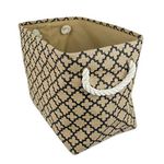 DII Burlap Lattice Storage Bins, Black, M