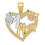 14k Two Tone Gold White Best Mom He