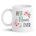 KNITROOT Printed Ceramic Coffee Mug 250 Ml White Color Best Nani Ever