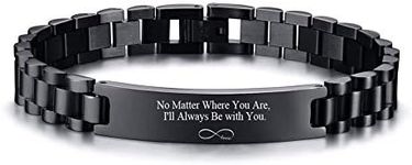 VNOX Stainless Steel Link Bracelet Personalized Love Quote for Women Girlfriend,Christmas Valentine's Day for Wife Husband