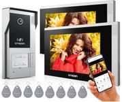 TMEZON Wireless WiFi Video Doorbell Intercom System 2 Unit and Monitor Door Phone IP 4 Wire 7 Inch Entry 1080P Camera Night Vision,Support Remote Unlock Door Release,Snapshot,Tuya