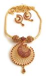 Sasitrends One Gram Micro Gold Plated Peacock Pendant Necklace Set for Women and Girls