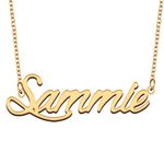 Sammie Personalized Name Necklace for Women&Girl Jewelry Stainless Steel with Gold Plated - 16"+2