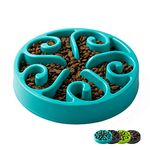 IMHAPO Slow Feeder Dog Bowl, Large 500ml Pet Slow Down Feeding Dishes, Maze Interactive Dog Puzzle, Dog Feeder Bloat Stop Slo Bowl, Non Toxic & Anti Choking, Blue