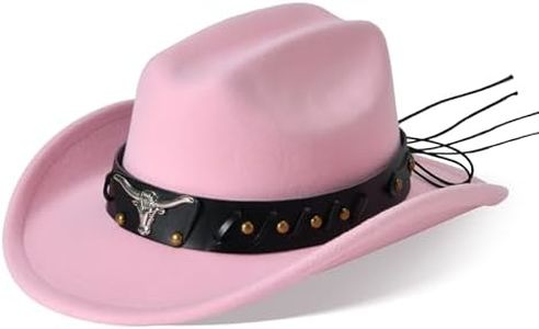 Willheoy Kids Cowboy Hat for Girls Boys Western Cowgirl Hat with Buckle Belt Unisex Wide Brim Fedora Hat Dress Up Costume