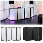 ECOTRIC Portable Event Facade DJ Foldable Cover Screen White/Black | Steel+Cloth Frame Booth +Travel Bag Case | Projector Display Scrim Panel with Folding