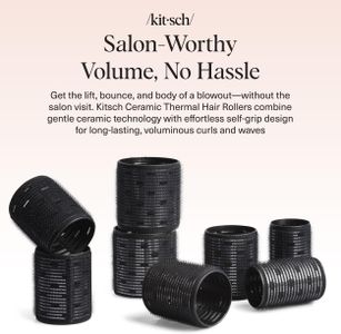 Kitsch Ceramic Hair Rollers, 8-Piece Set – Black