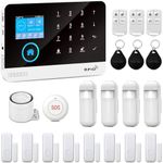 YBJ 21-Piece-Kit WiFi Alarm System for Home Security, DIY 4G Smart Home Security System, Wireless Home Alarm System with APP Control, Motion Detector, Door Window Sensor, Siren,Work with Amazon Alexa