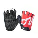 BURNLAB Flex Gym Gloves for Men and Women - Ideal for Weightlifting, Cycling, Crossfit, Offers Good Grip and Soft Padding (Red & White, Small)