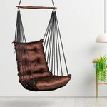 Swingzy Polyester Swing Chair/Hammock Swing for Adults/Swing for Balcony/Jhula for Adults/Swing for Indoor & Outdoor/Swing/Swing Chair for Adults for Home (75x42x165 Cms, Brown)