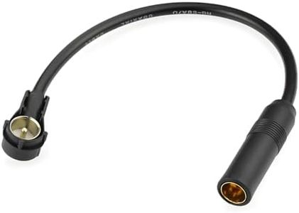 CGEAMDY DIN ISO Adaptateur Antenne Radio, Voiture ISO DIN Male Femelle Adaptateur Antenne Radio, Conector Adaptador Cable Am/FM Antena, para Radio FM Coches, CD/DVD TV Sintonizador, Universales