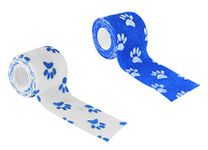 Agam A-Tape Self Adhesive Cohesive Crepe Bandage Multi-Blue (Pack of 2, Reusable & Waterproof, 5cm X 4.5 Mtr) Crepe Bandage