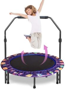 36'' Kids Trampoline Mini Trampoline Indoor & Outdoor Rebounder Trampoline with Adjustable Handle and Safety Padded Cover Foldable for Kids Toddler Play & Exercise