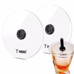 TMKEFFC Smoke Infuser Cup Lids Set of 2, Handy Smoking Gun Cup Covers Cocktail Drinks Smoking Lids, Suitable for Diameter Below 4.7in Wine-Cups Goblet Glasses Tumblers Mugs Bowls