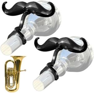 [2 Pack] Clip-On Mustache For Tubas - Includes Protective Case - Made To Fit All Tuba Mouthpieces - Perfect Accessory For Young Musicians