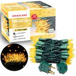 XMASLAND Ultra-Bright Connectable Yellow Christmas Light Set 100Count 19.6Feet Incandescent Bulb Mini String Light for Indoor Outdoor Christmas Tree Garland Wedding Garden Holiday Party Festival Decor