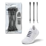 HICKIES 2.0 Performance One-Size Fits All No Tie Elastic Lacing System - Charcoal (14 Units, Works In Any Shoes)