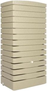 FLORANTIA Regentonne eckig Regenwassertank Catania 210 Liter Sandstein aus UV- und witterungsbeständigem Material. Regenfass BZW. Regenwassertonne mit kindersicherem Deckel und Messinganschlüssen