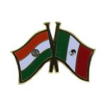 The Flag Shop India-Mexico Cross Flag Brass Lapel Pin/Brooch/Badge for Clothing Accessories