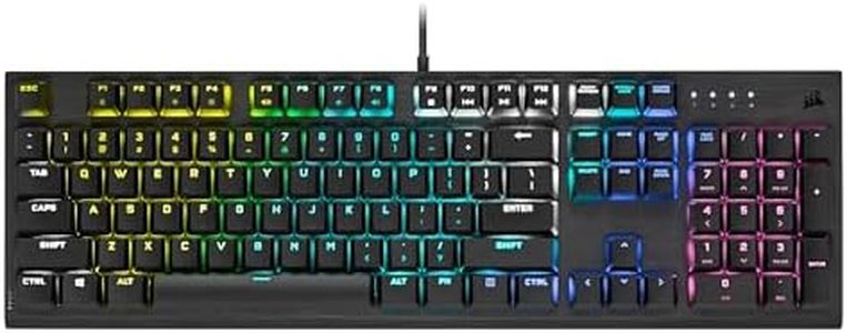 Corsair K60 RGB PRO Low Profile Mechanical Gaming Keyboard (Cherry MX Low Profile Speed Keyswitches: Linear and Rapid, Slim Durable Aluminum Frame,Customisable Per-Key RGB Backlighting) Black, Cherry Mx Speed (CH-910D018-NA)
